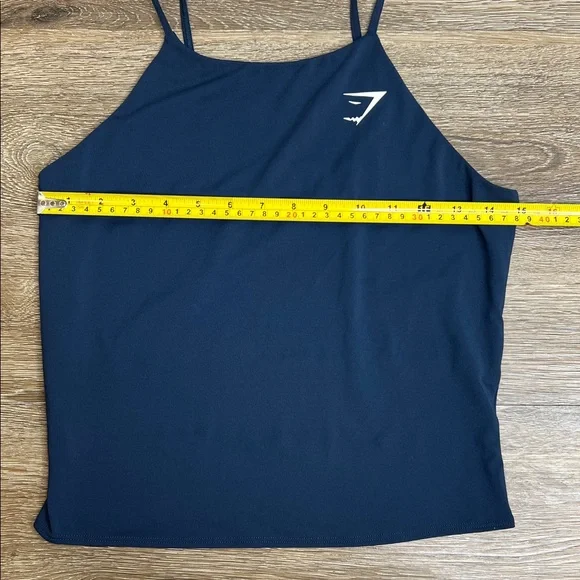 SOLD IN STORE Gymshark Navy Blue Strappy Athletic Tank Top | Built-In Support - Picture 6 of 7